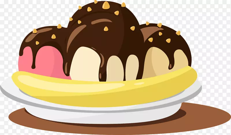 卡通矢量酸奶冰淇淋图