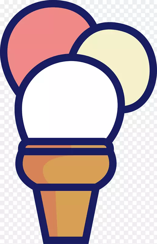 卡通矢量冰淇淋球图