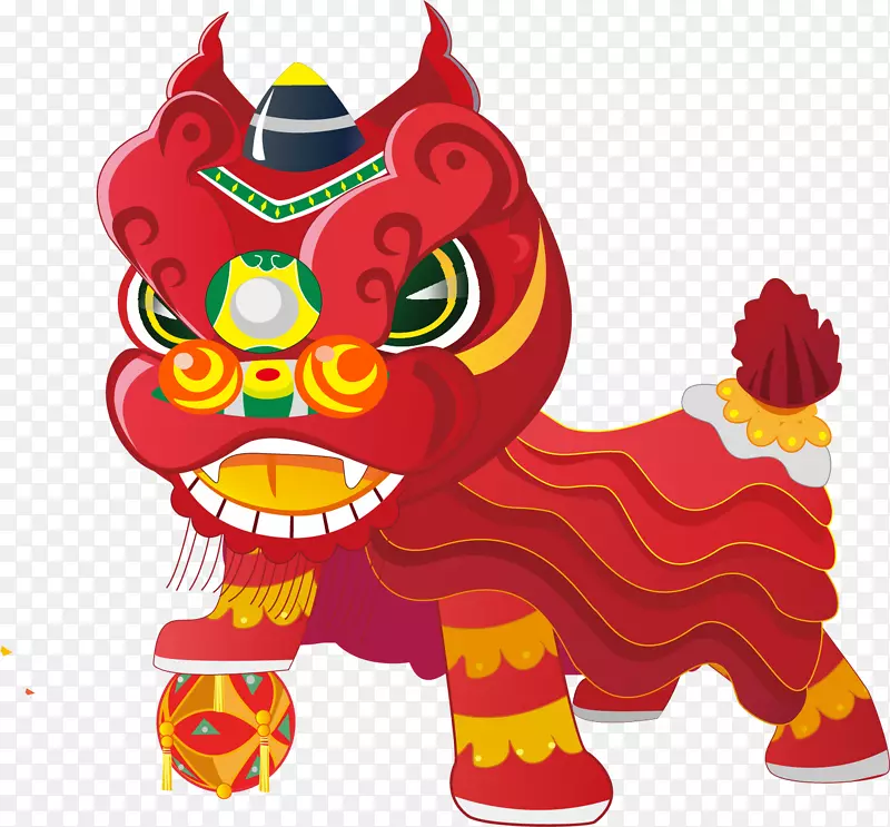 中国风传统舞狮子