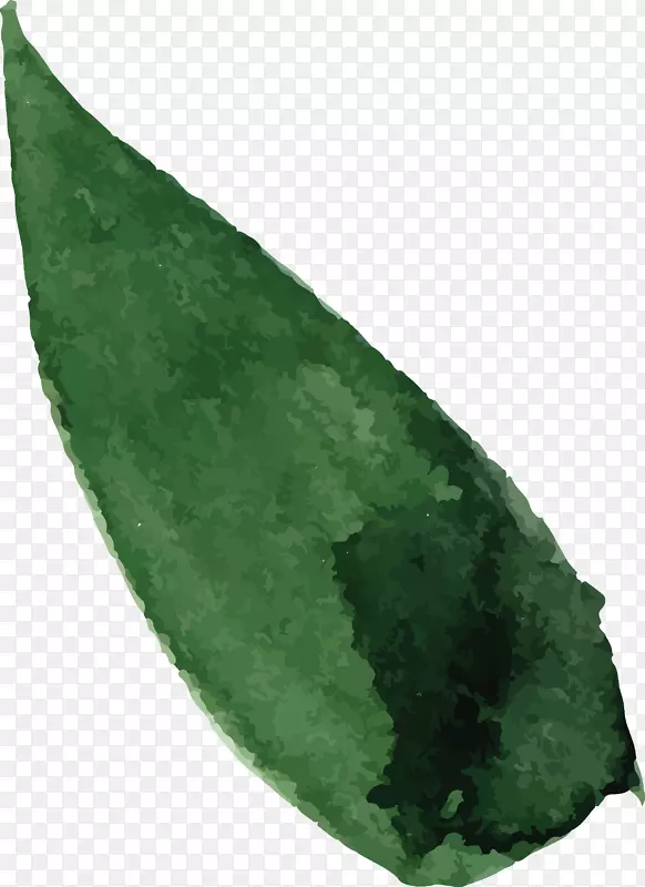 手绘水彩夏季植物绿色叶子矢量素