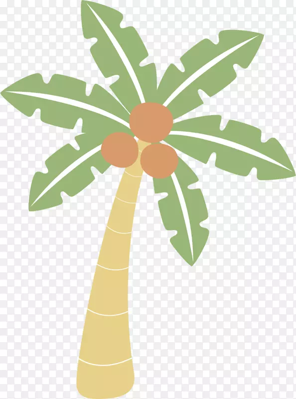 矢量图椰子树绘画