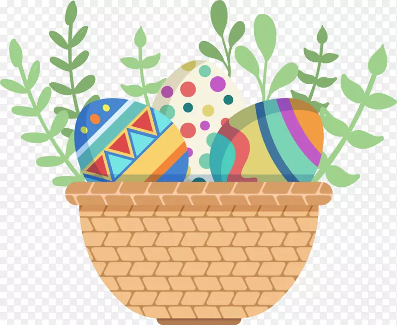 多彩复活节篮子彩蛋