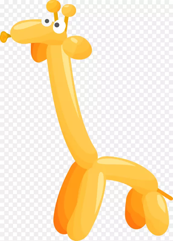 黄色卡通气球长颈鹿