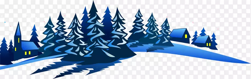圣诞节蓝色圣诞树树林
