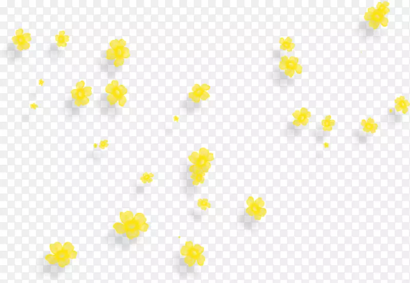 黄色小花漂浮素材