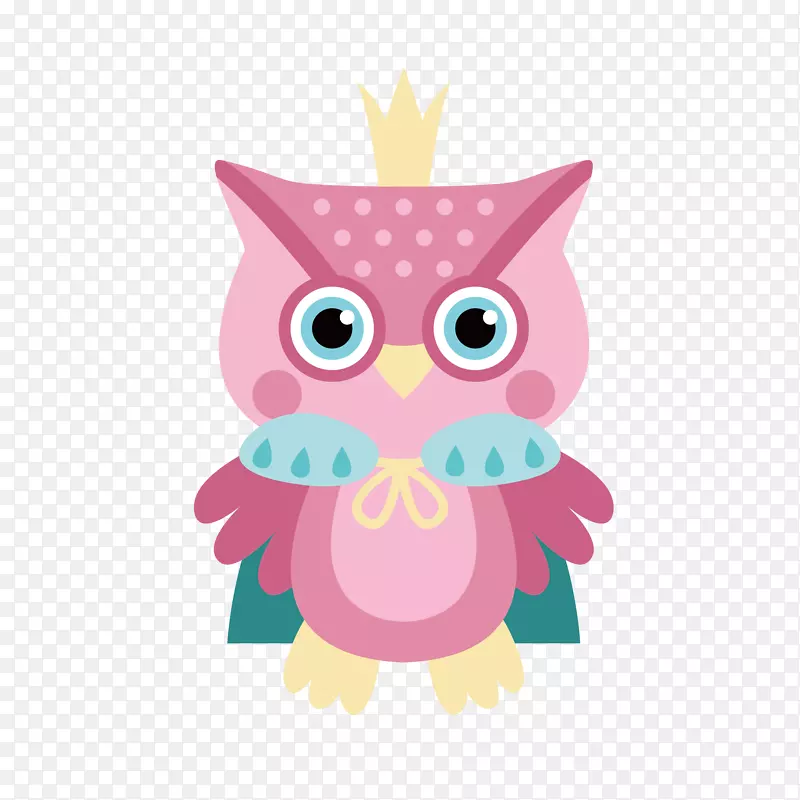 粉色可爱设计猫头鹰