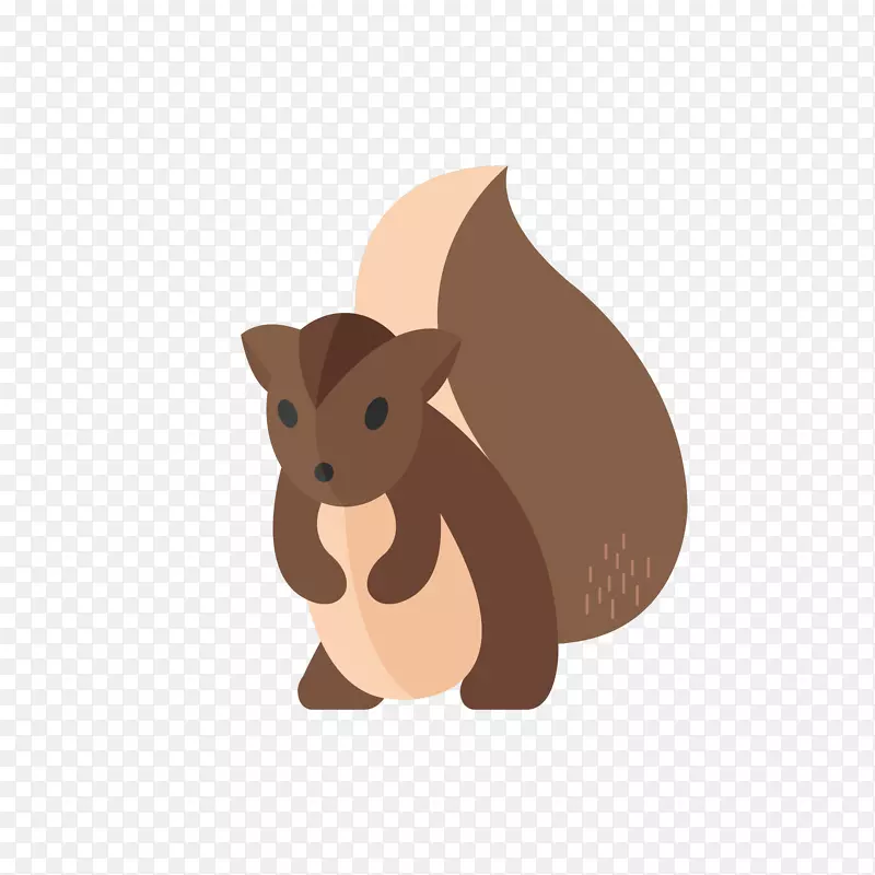 扁平化棕色的小松鼠免抠素材