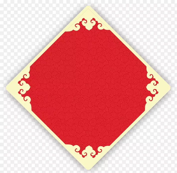 春节红色方形贴纸