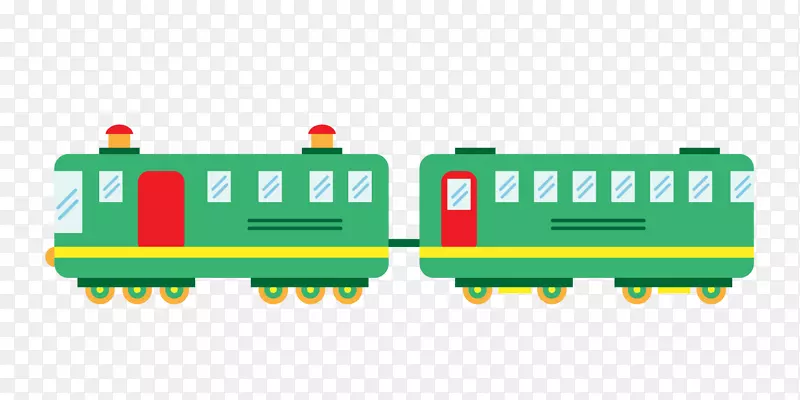 绿色玩具火车矢量图