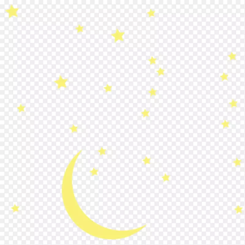 黄色卡通手绘星星月亮