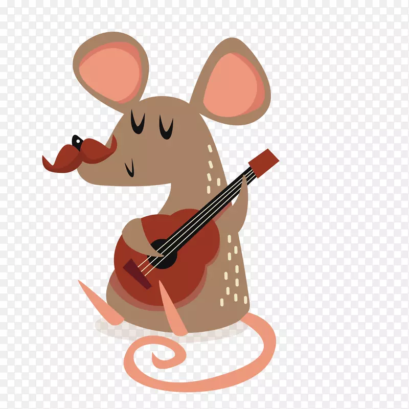 创意设计老鼠弹吉他