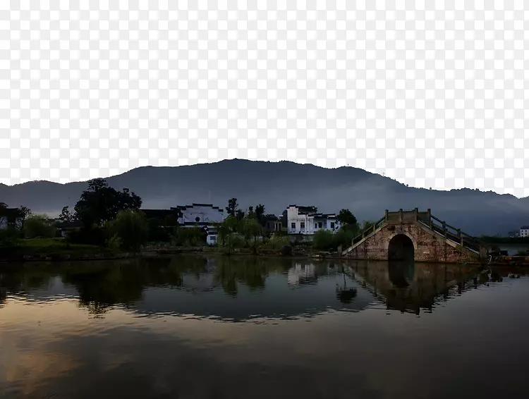 徽州风景山下小桥