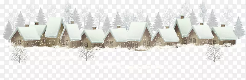 唯美冬季村庄房屋