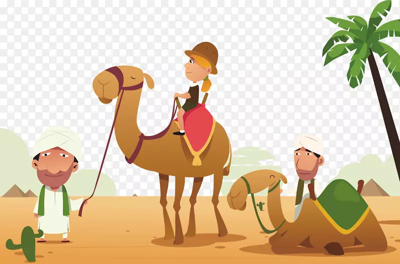 一个骑在骆驼上的女子