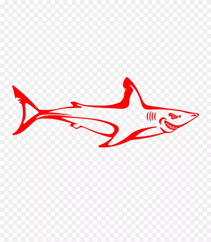 简笔线条鲨鱼简图