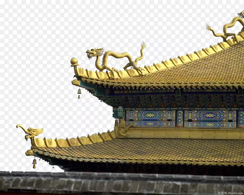 中式屋檐建筑素材