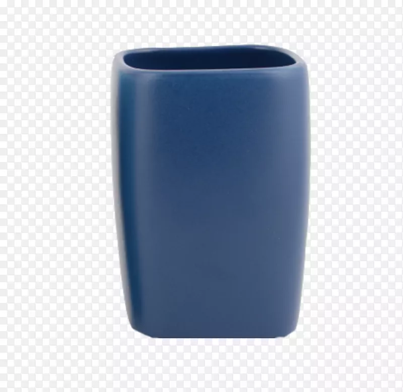 产品实物蓝色陶瓷牙杯