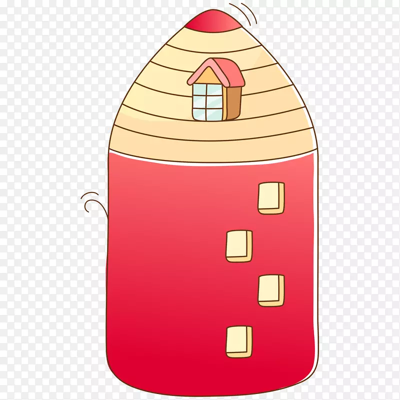 一只红色的创意铅笔小房子
