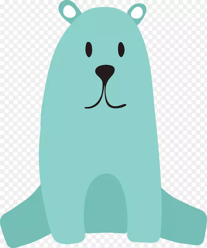 手绘卡通儿童画动物北极熊矢量素