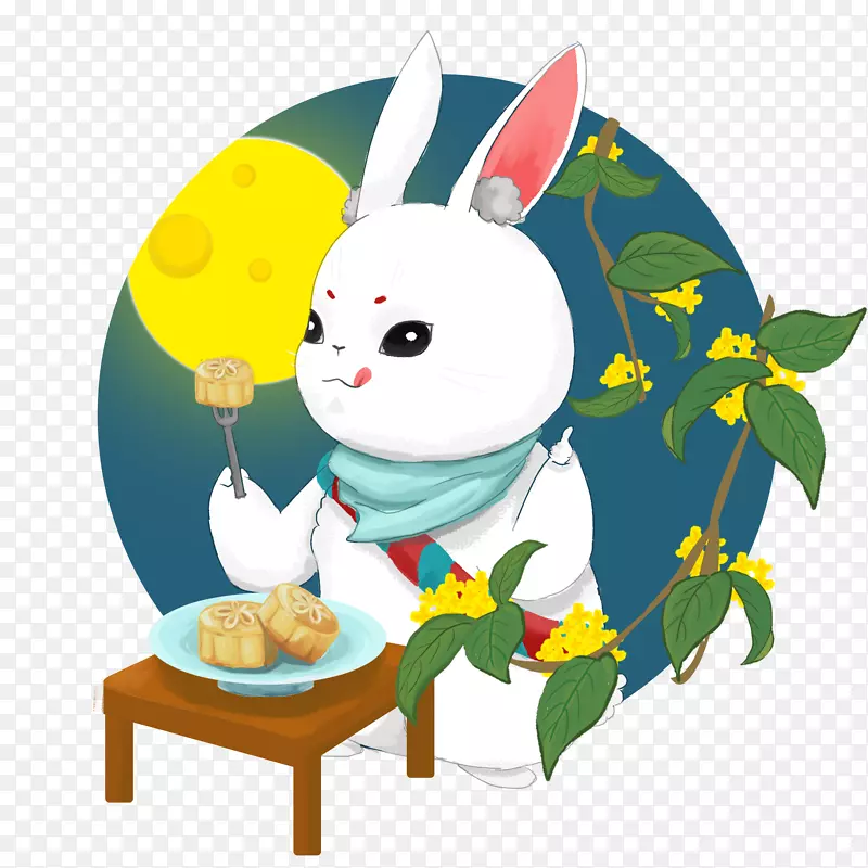 中秋节玉兔插画设计PNG图片素材下载_图片编号7409319-PNG素材网