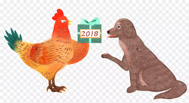 2018跨年装饰卡通插画