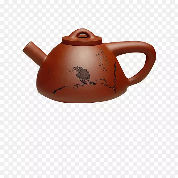 中国风古代紫砂茶壶