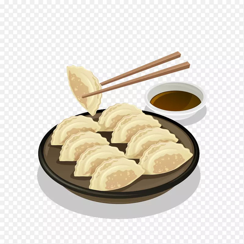 夹着饺子的筷子