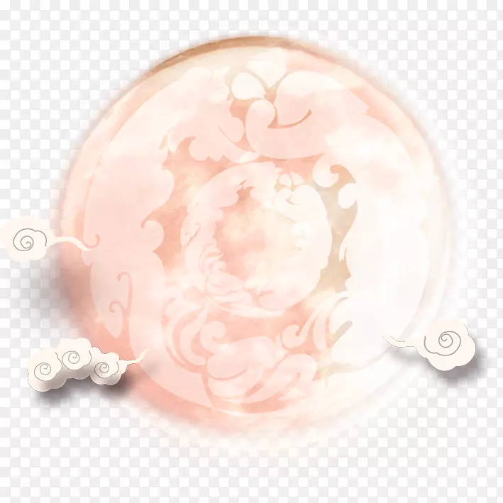粉色中国风圆圈花朵装饰图案