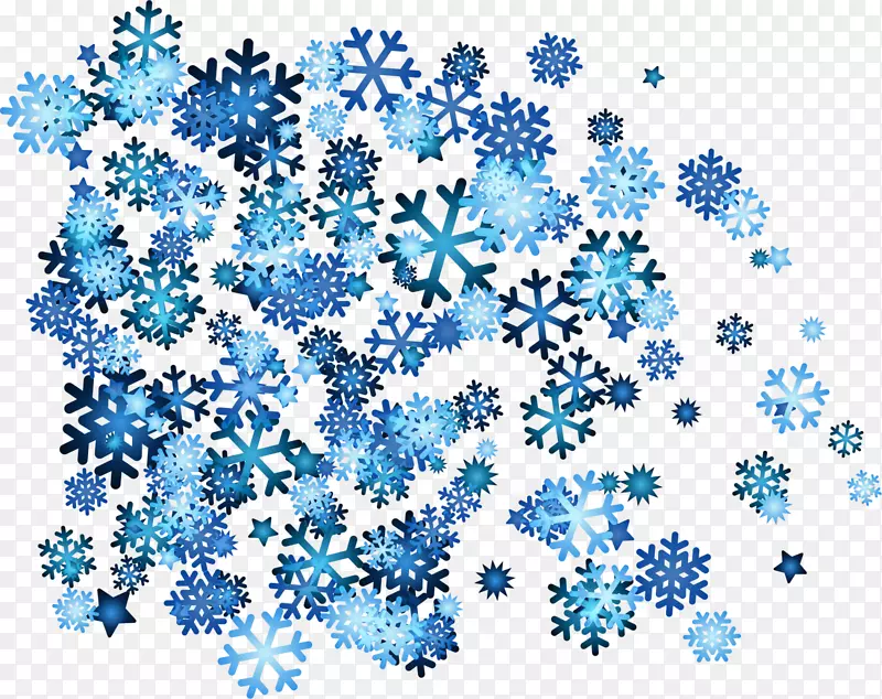 冬季美丽蓝色雪花