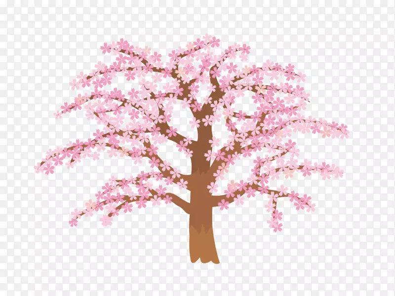 春季美丽粉色桃树