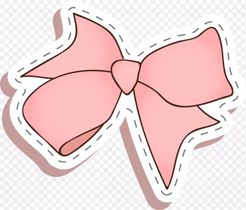 粉色线条蝴蝶结