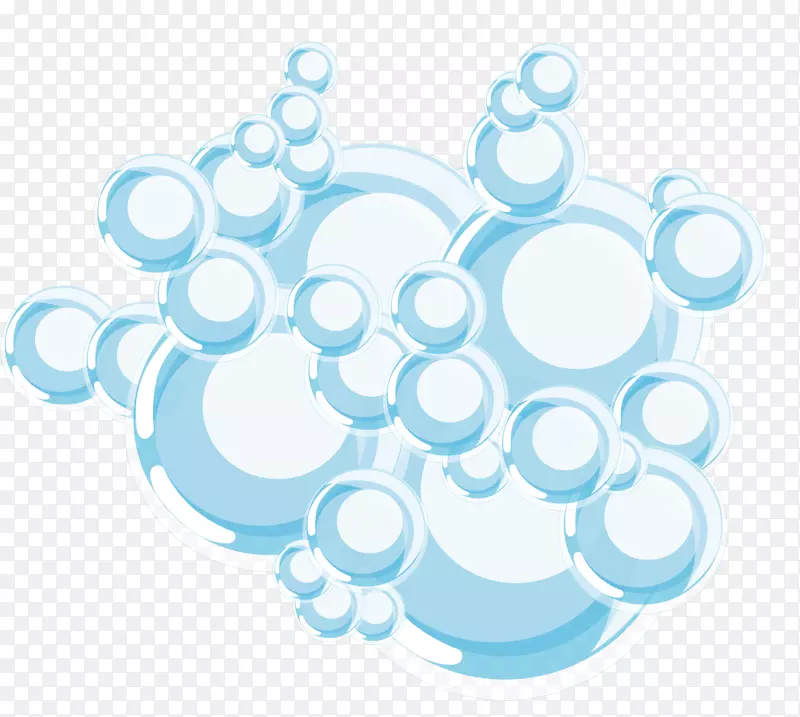 蓝白色反光的化学肥皂泡