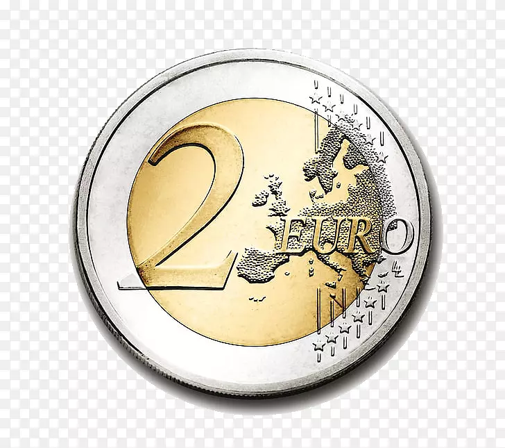 卡通手绘一枚欧元硬币