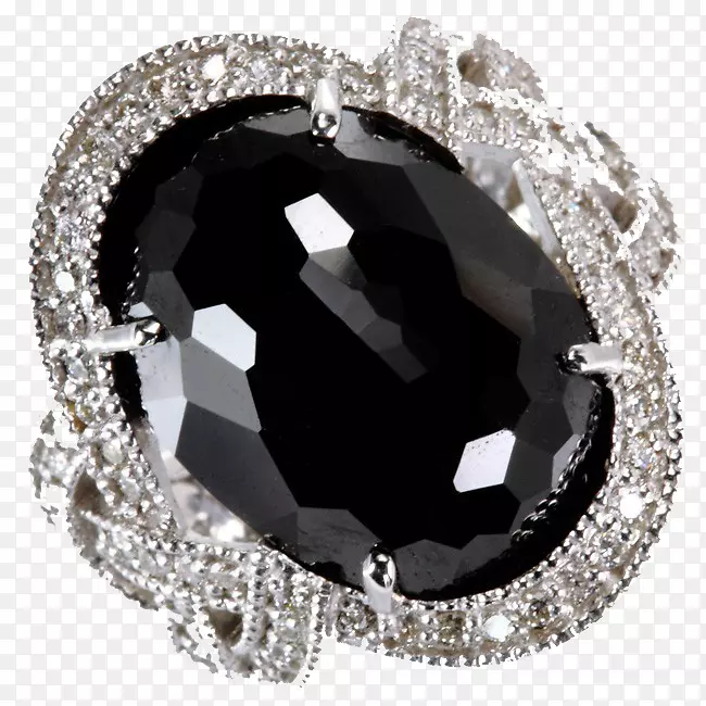 黑钻石戒指实物商品海报