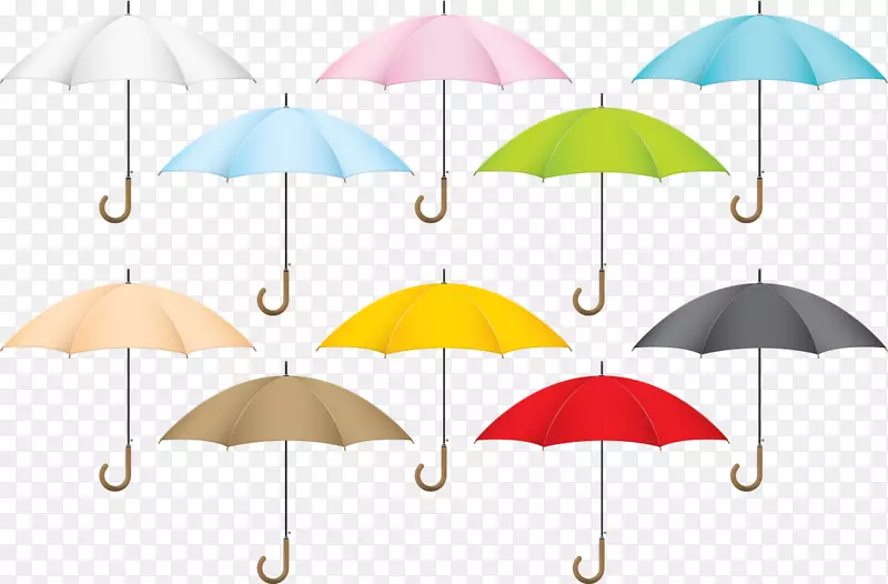 多彩雨伞矢量图