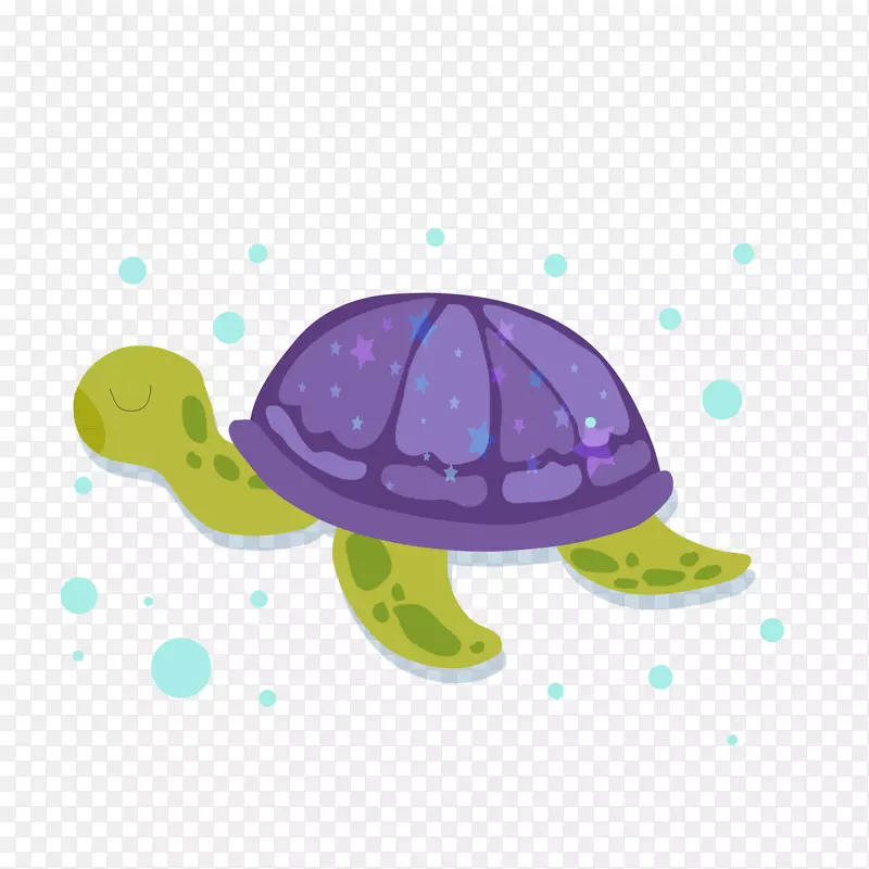紫色壳的小乌龟矢量图
