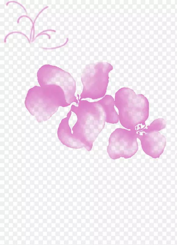 紫色水墨鲜花