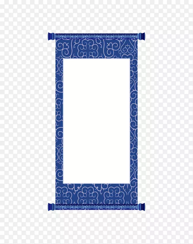 蓝色长卷纸素材
