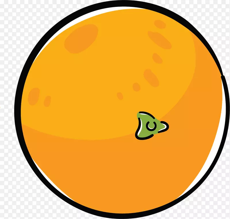橙色水彩卡通橘子