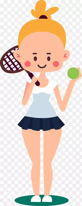 卡通运动网球员