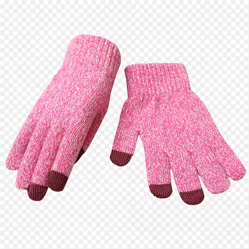 粉色学生触屏毛线手套