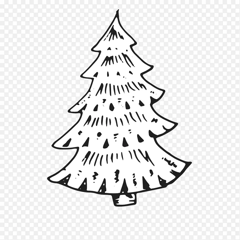 手绘圣诞树可爱素材