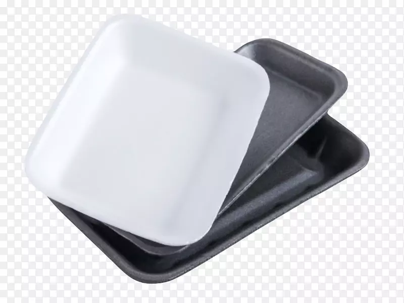 黑白色层叠着的塑料餐具