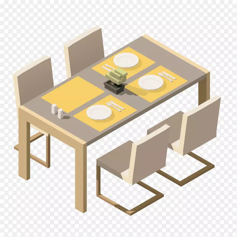 灰色平面餐桌家居装饰元素