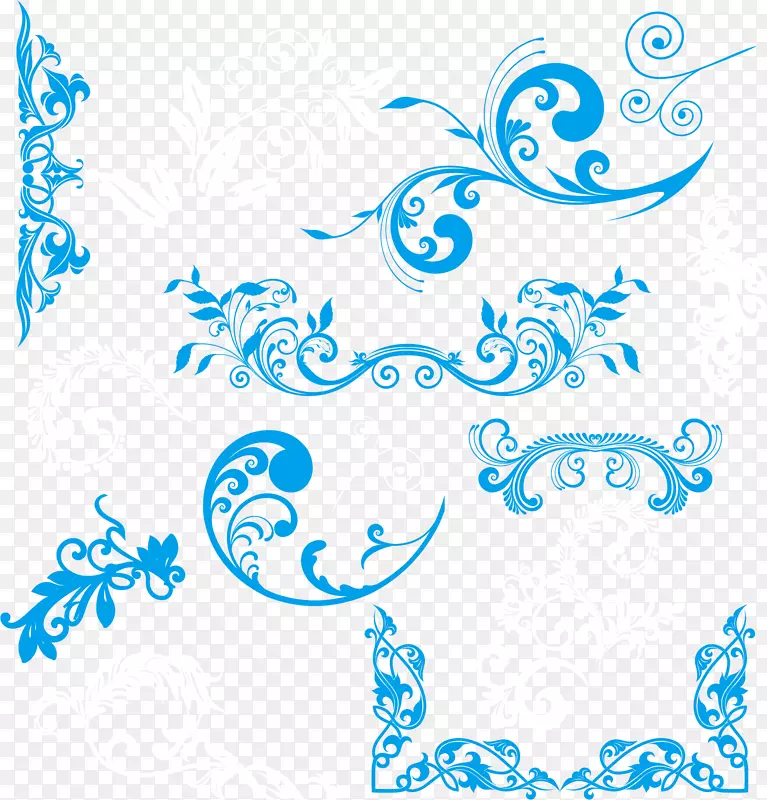 矢量蓝色花纹PNG图片素材下载_图片编号7424881-PNG素材网