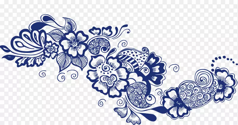 中国风青花瓷花纹
