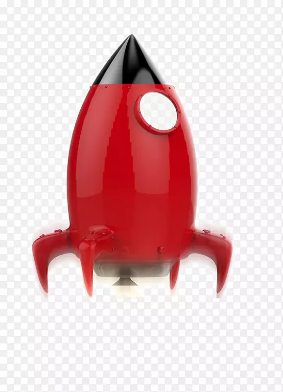 红色的火箭模型
