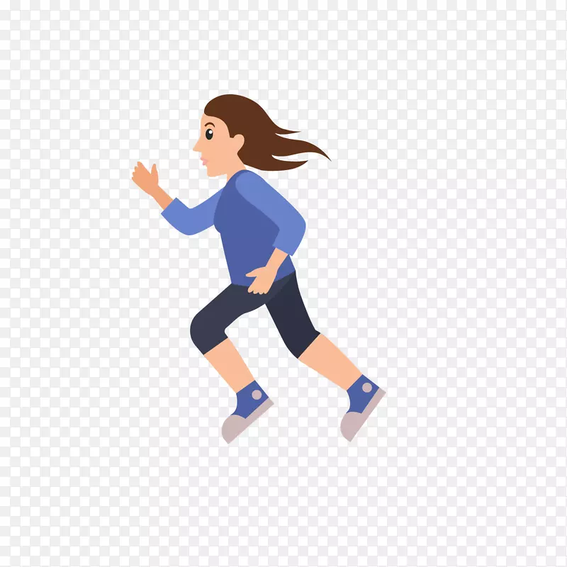 奔跑健身的女性卡通人物