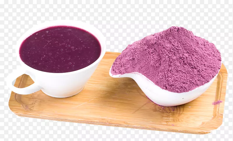 托盘上的紫薯糊