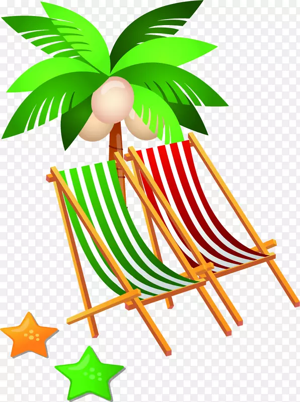夏日手绘椰子树椅子
